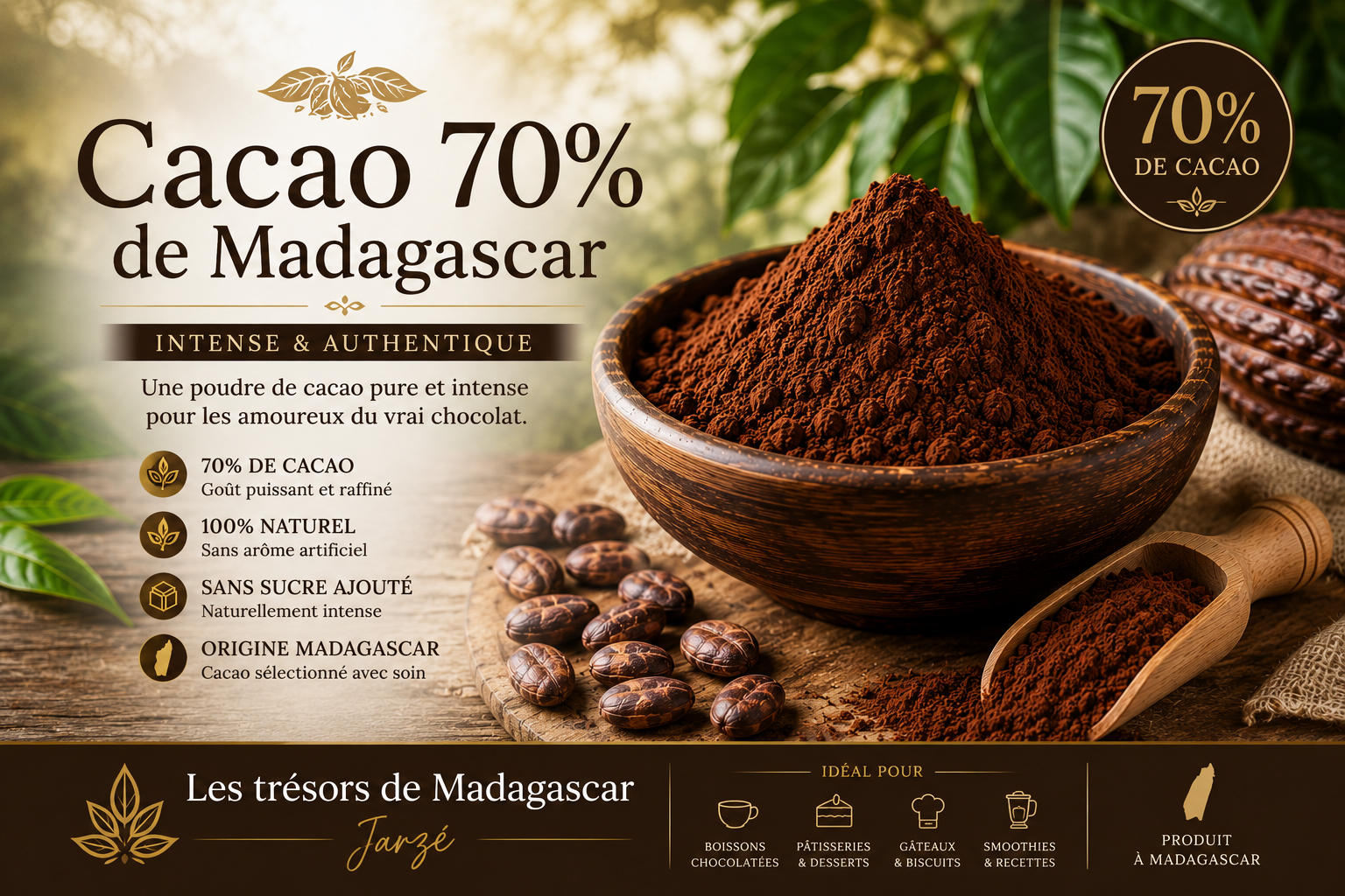 Poudre Cacao 70 %